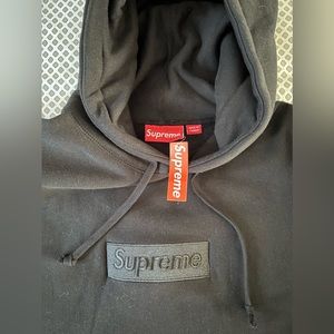 New Supreme 2016 Black on Black Box Logo Sweatshirt XL